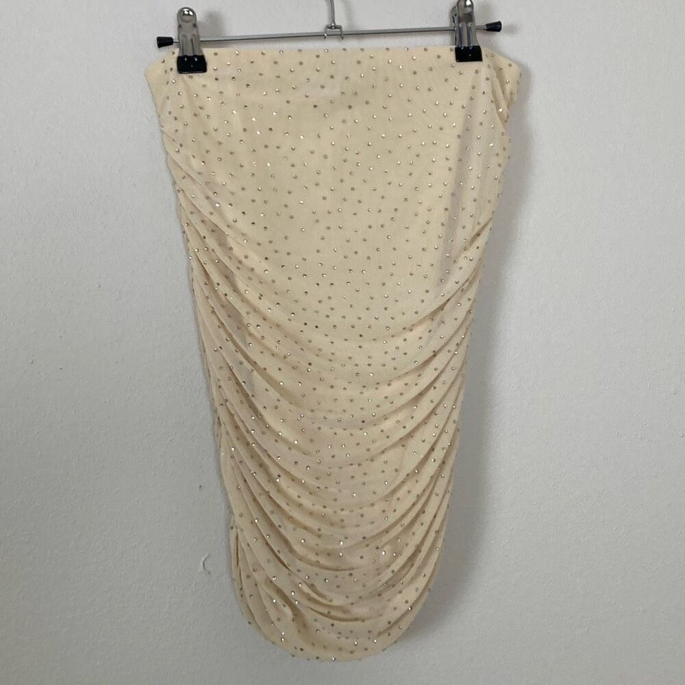 AFRM Rhinestone Ruched‎ Skirt Size Medium (H7)